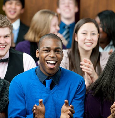 A diverse group of young adults at church - Buy credits